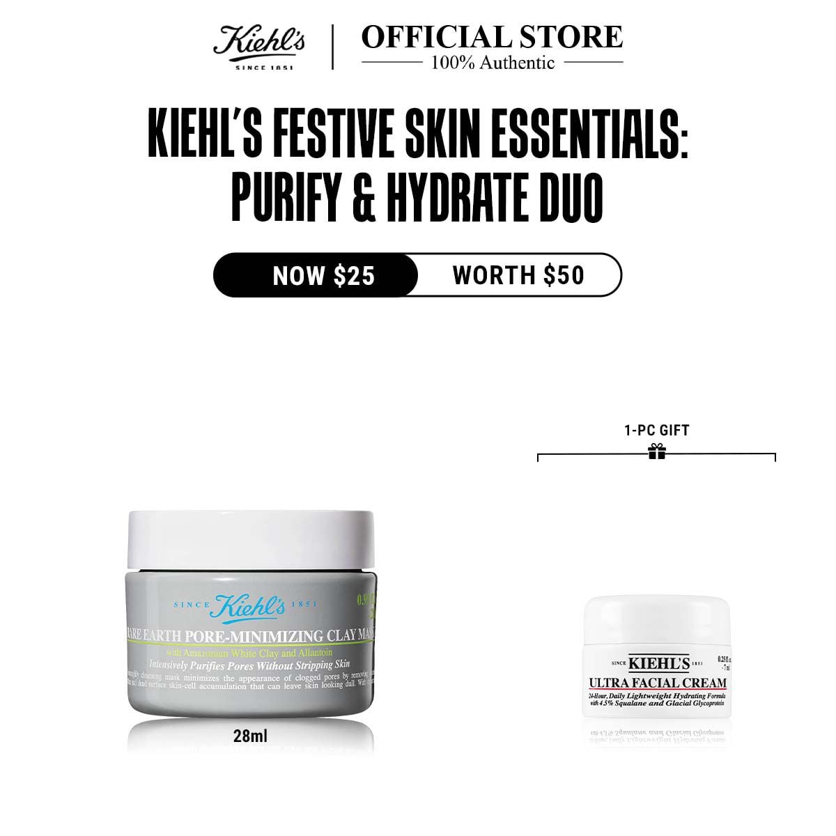 Kiehls Festive Skin Essentials: Purify And Hydrate Duo