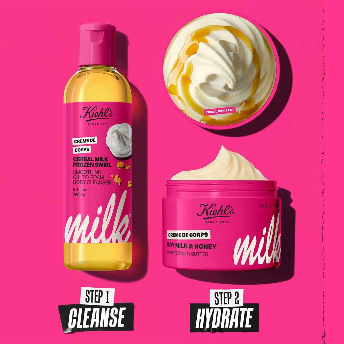Kiehl's x Milk Bar - Creme De Corps Cereal Milk Frozen Swirl Oil to-Foam Body Cleanser