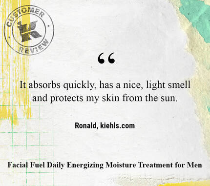 It absorbs quickly, has a nice, light smell and protects my skin from the sun. —Ronald, kiehls.com
